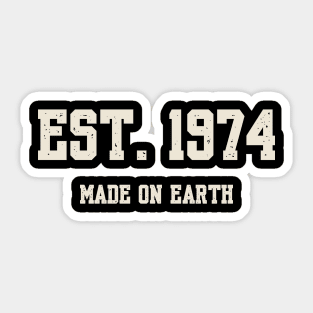 1974 Birthday Vintage Varsity Sticker